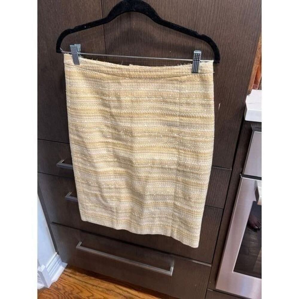 Lilly Pulitzer‎ Women's Pencil Boucle Tweed Skirt Size 6 GOLD Metallic Threading